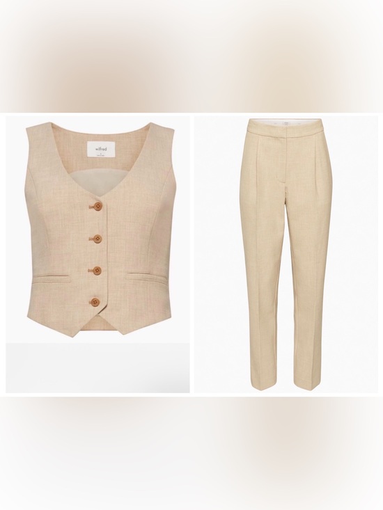 Pants - Artizia Effortless Wilfred Matching Vest/Trousers in Heather Oat Size 6